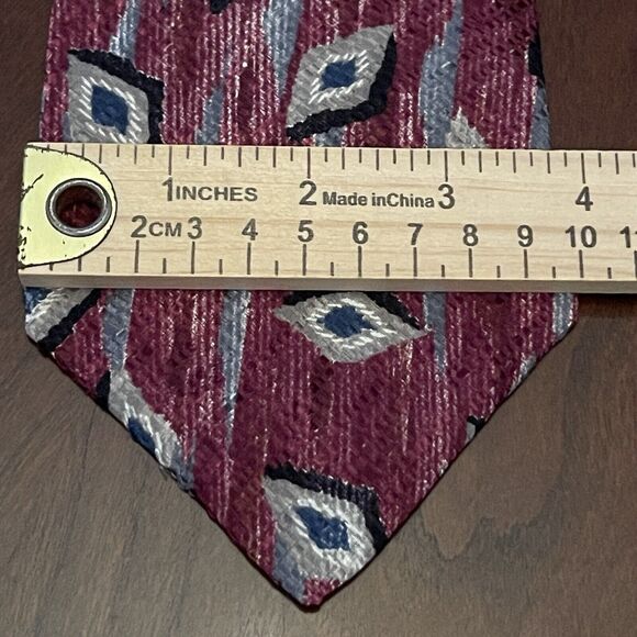 Vintage Loosen Up By Superba Burgundy 100% Italian Silk Made In USA - Picture 4 of 9